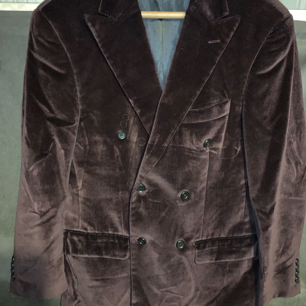 Paul Fredrick deep plum tone velvet sport jacket